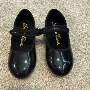 Dance Class Shiny Black Kids Dress Shoes